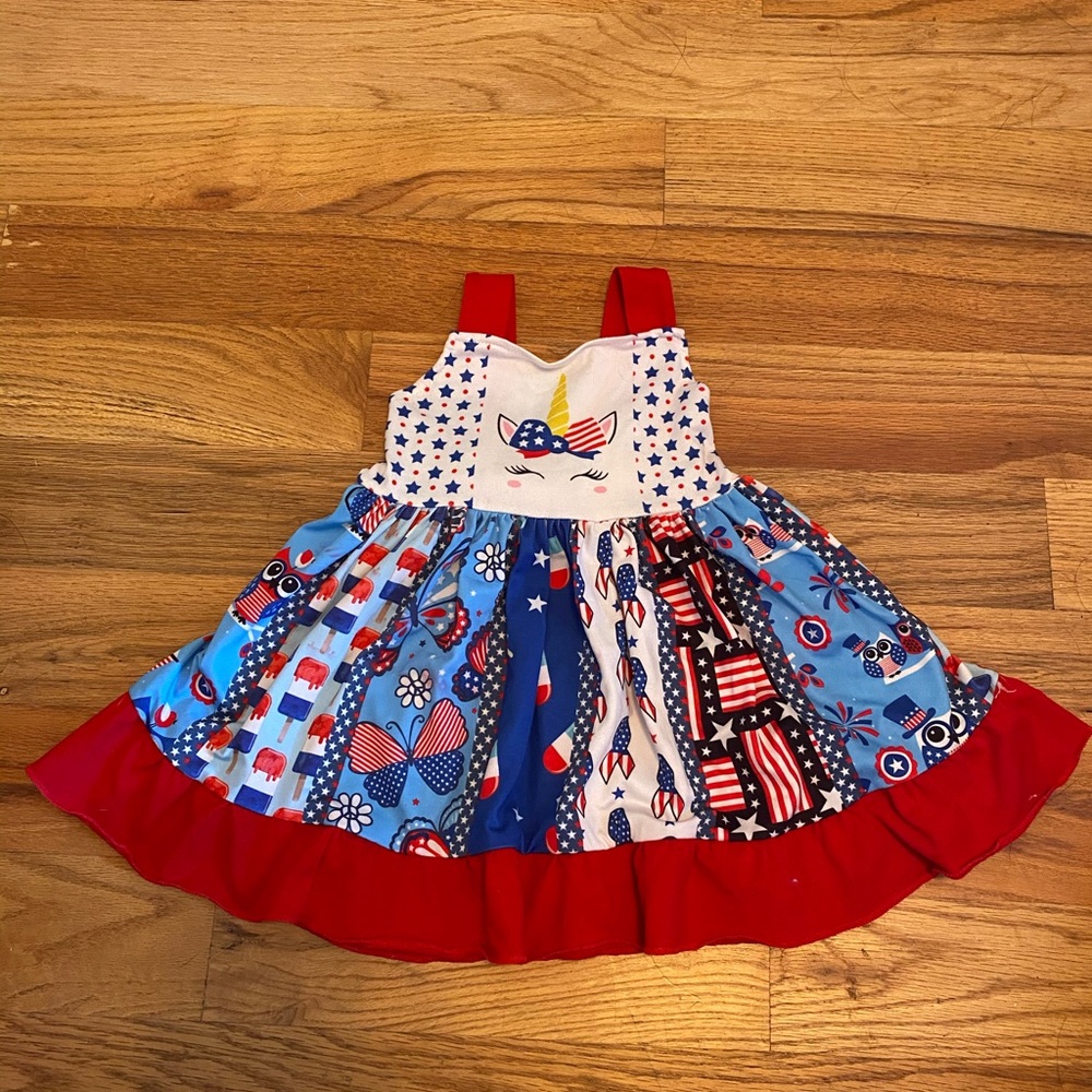 Infant Unicorn Patriotic Dress